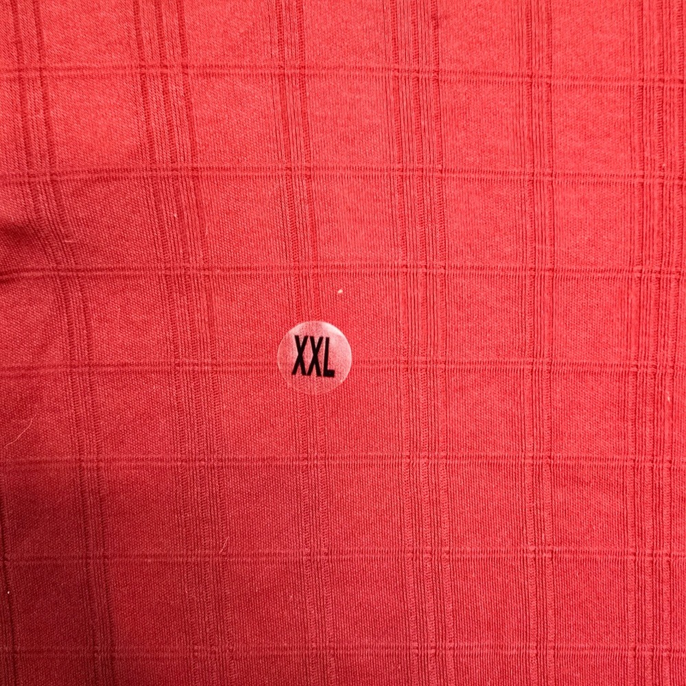 Saddlebred Mens XXL Red Long Sleeve Collared Polo Shirt Textured NWT Pullover - Picture 4 of 11